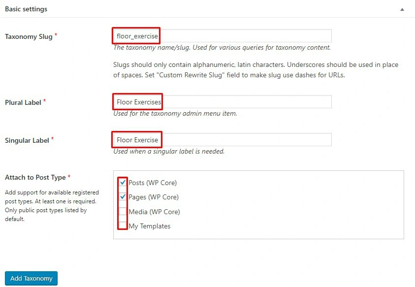 creating custom taxonomies with CTP UI