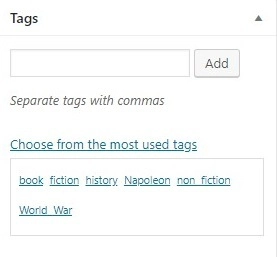 adding tags from the visual editor