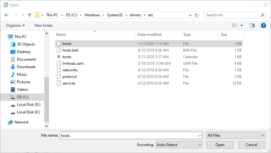 mở file host trên windows