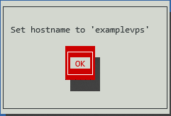 Set hostname to 'examplevps' – OK