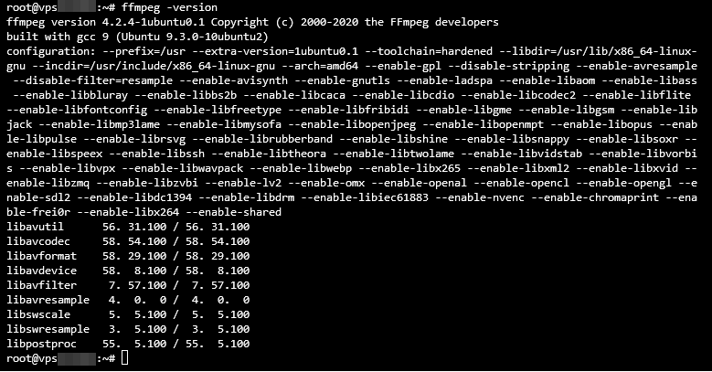 Verifying the FFmpeg version on Linux