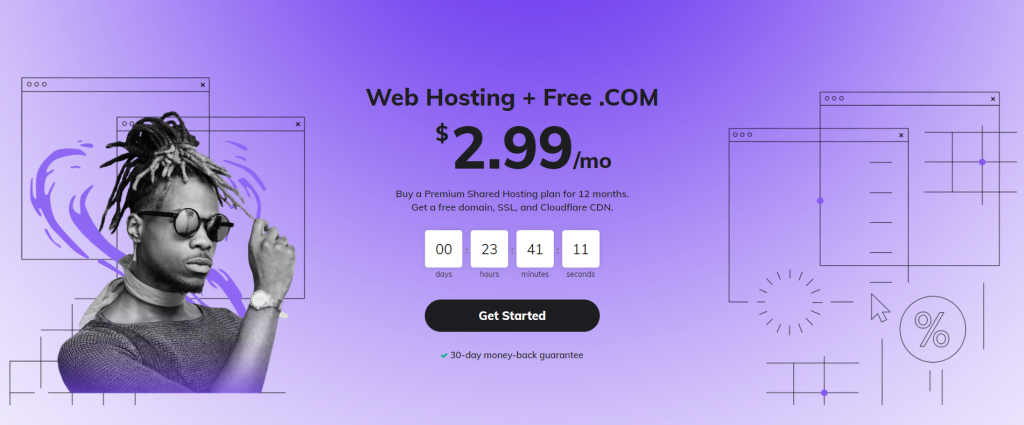 Hostinger 網頁寄存橫幅。