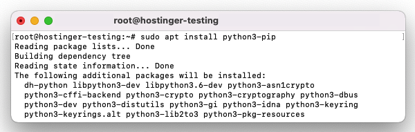 Install pip for Python 3 and all the dependencies.