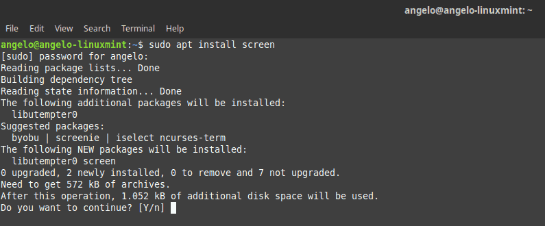 Installing Screen on Ubuntu Linux