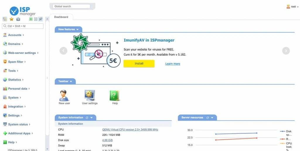 ispmanager control panel