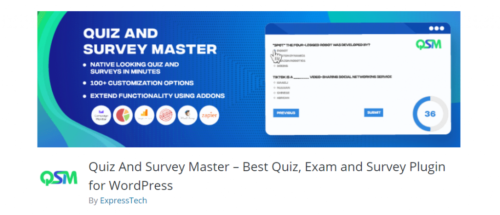 Quiz and Survey Master WordPress Quiz Plugin