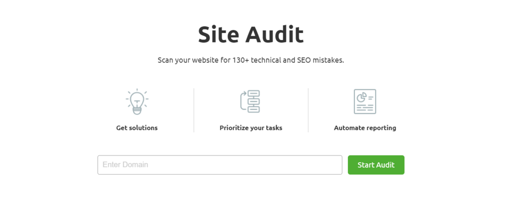 Semrush Site Audit page.