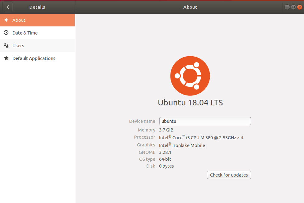 Verificando Ubuntu version a traves de la interfaz gráfica