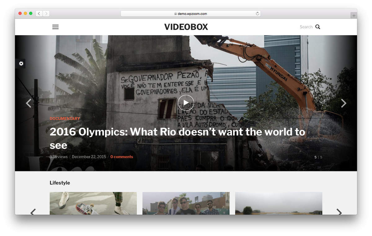 videobox wordpress video theme