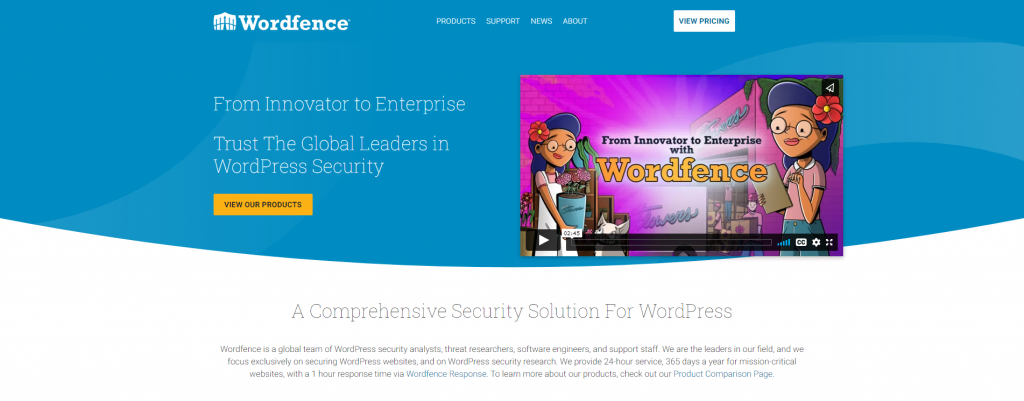 Wordfence 首頁。