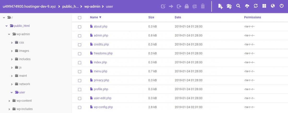 The new location of wp-config.php
