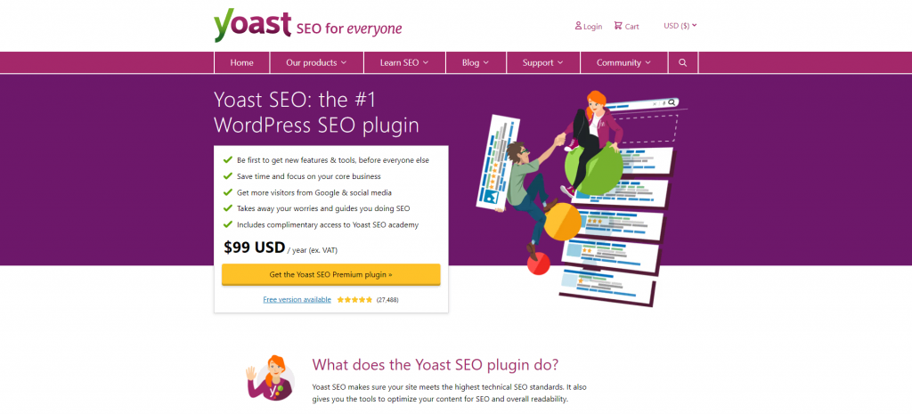 Yoast SEO 首頁。