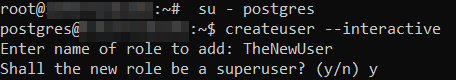 A PostgreSQL command to create a new user