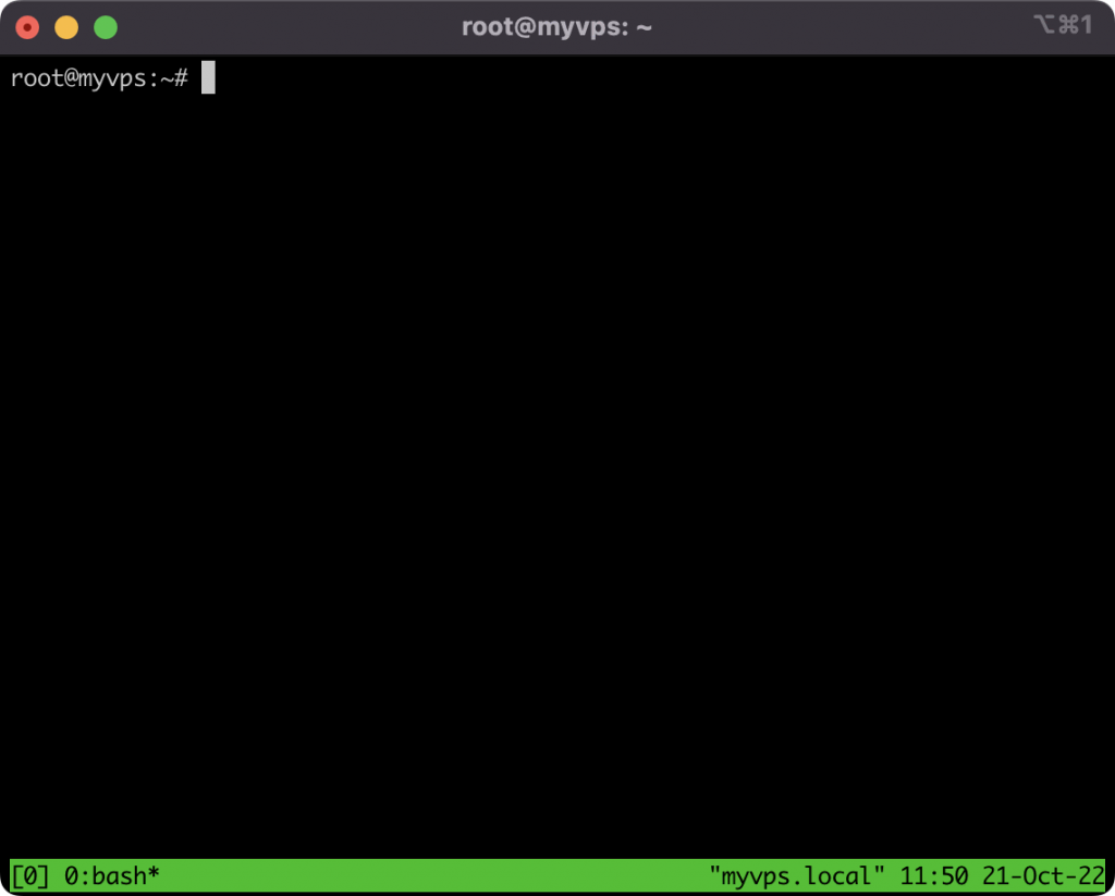 A terminal window displaying the main tmux start screen
