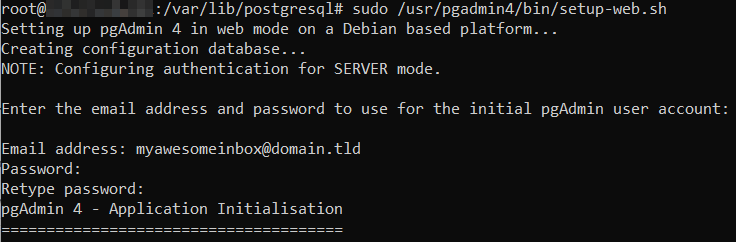 Bash script to initiate pgAdmin configuration