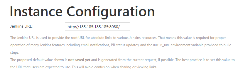 Instance configuration to determine the main Jenkins server URL
