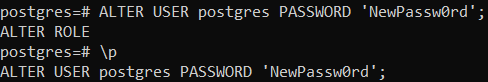 PostgreSQL query to change user password