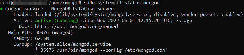 Ubuntu command to check if MongoDB is running or not