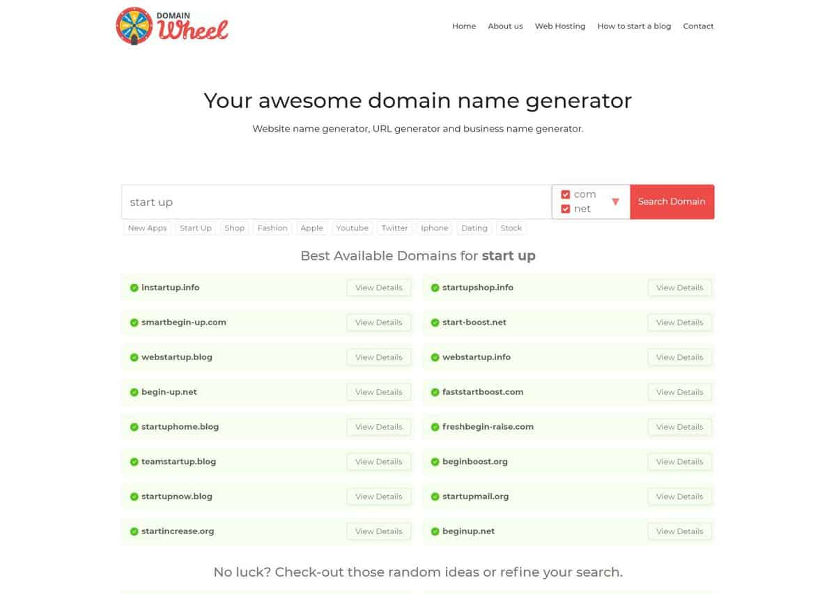 Domain Wheel as one of the best domain name generators.
