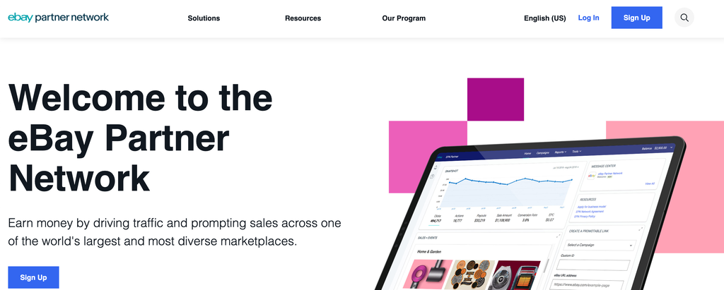 ebay partner network homepage