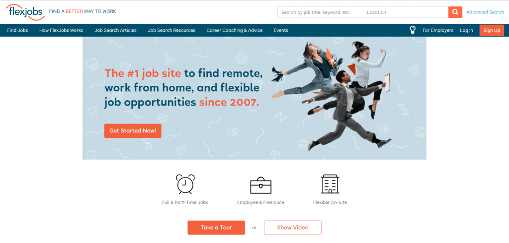Flexjobs home page