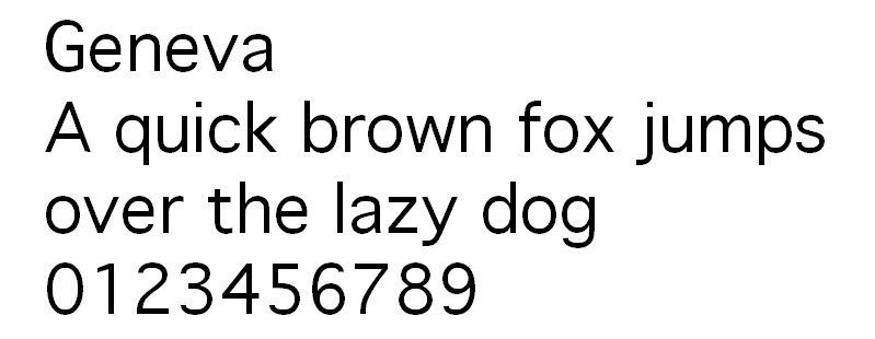 Geneva typeface web font