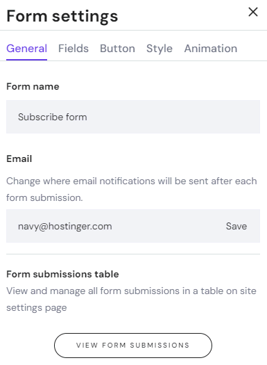 Hostinger Website Builder 的电子邮件提交表单设置