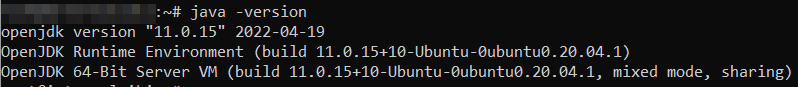 Checking the Java version in the command line interface