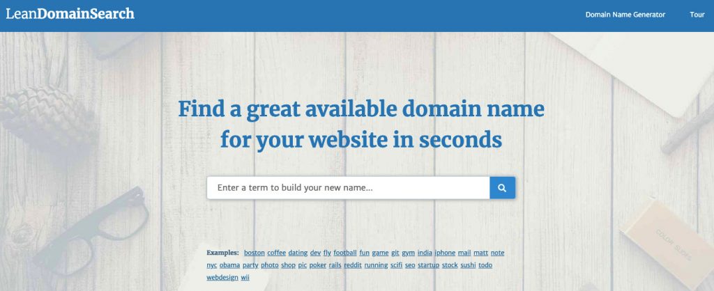 lean domain search blog name generator