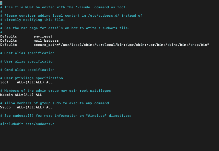 sudoers file permissions
