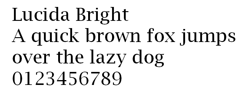 Lucida Bright font