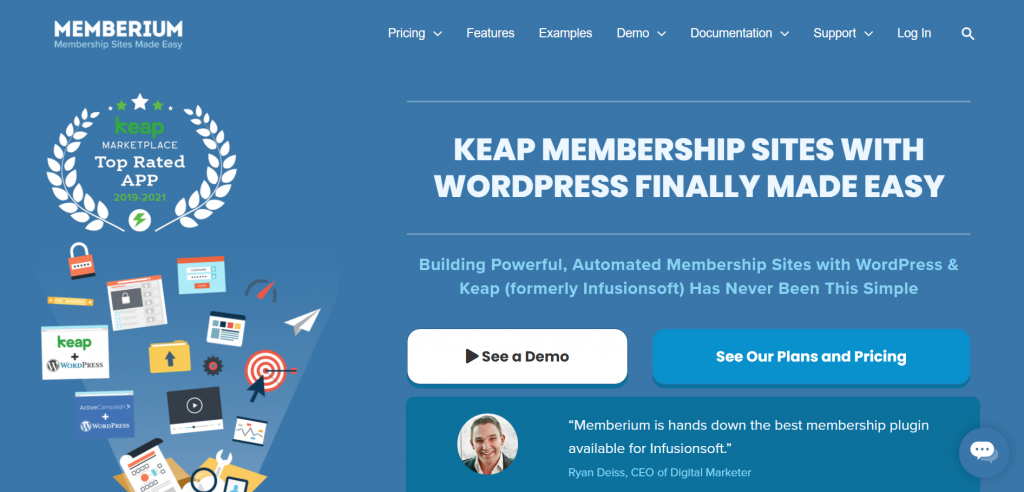 Memberium landing page featuring that membership sites with wordpress is finally made easy