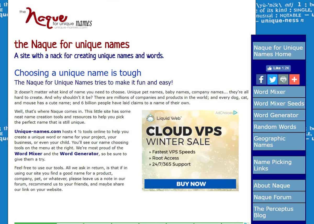 Naque as one of the best domain name generators.
