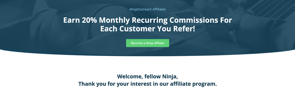 ninja outreach affiliate page