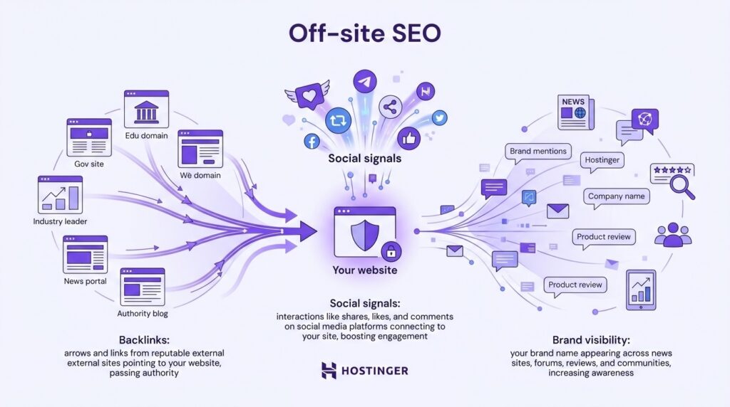 An infographic explaining about off-site SEO