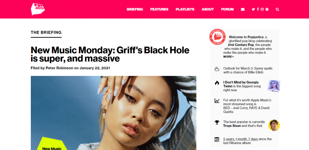 Pop Justice New Music Monday featured article