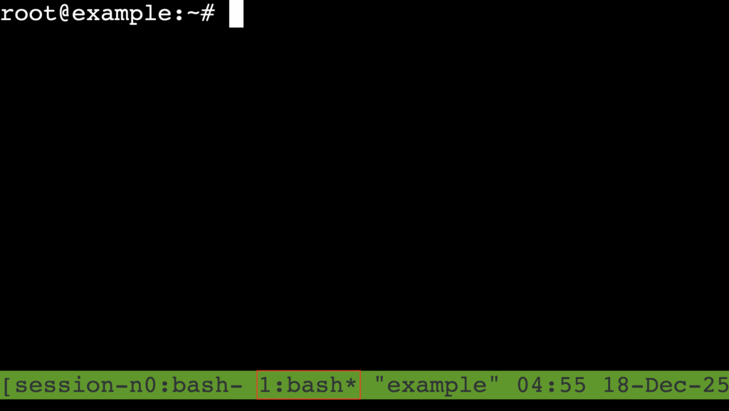 tmux window number with active asterisk highlighted in status bar