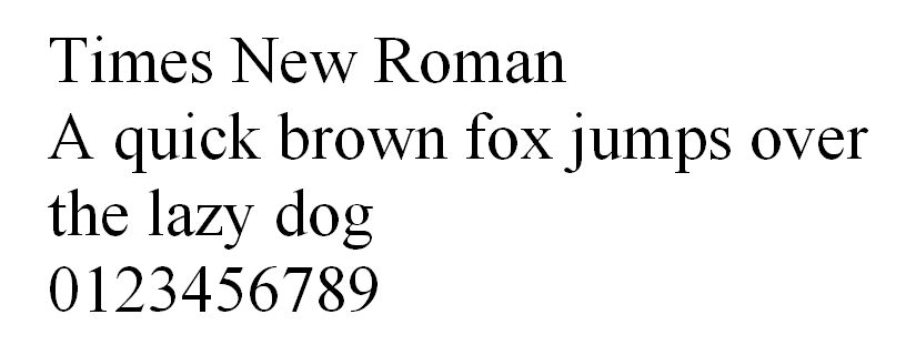 Times New Roman HTML font