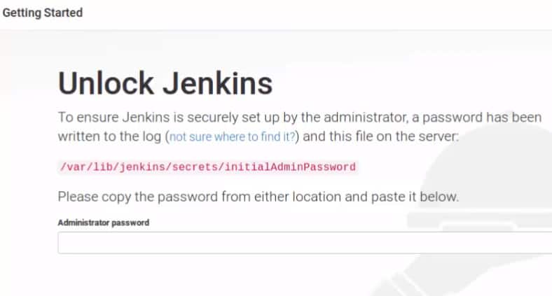 Jenkins Unlock Screen