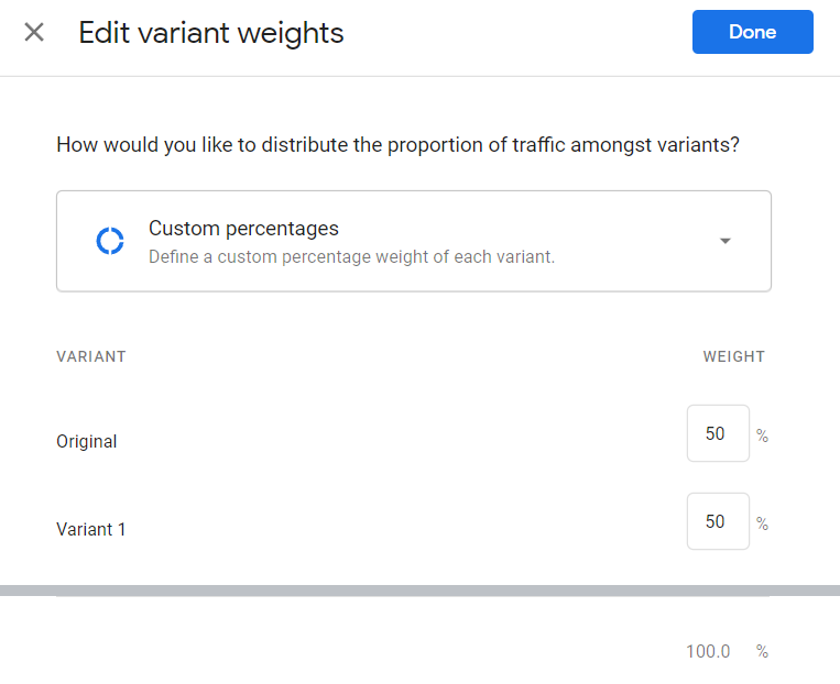 Editing variant weights