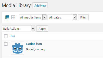 uload SVG file to WordPress