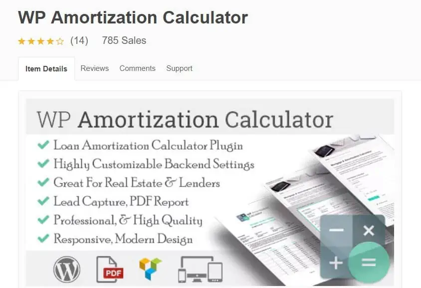 WP Amortization Calculator