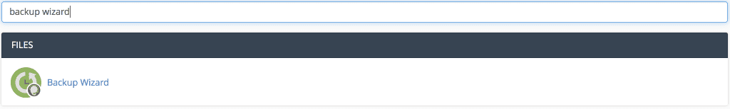 backup wizard tool in cpanel