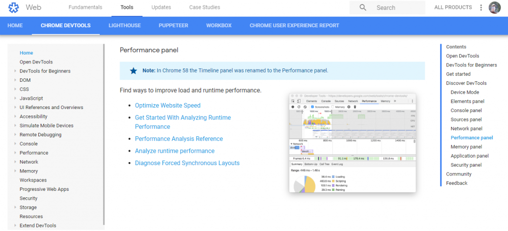 website speed test tool chrome devtools