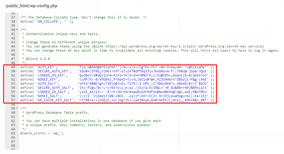 Wp config salt Wp config salt