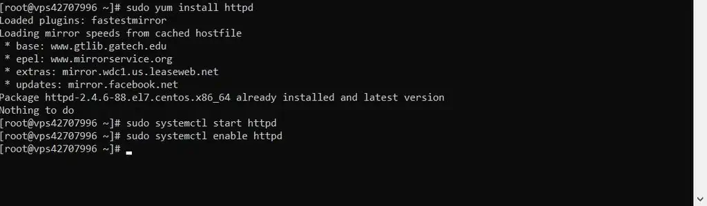 How to enable and run apache on centOS 7