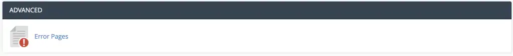 error pages tool in cpanel