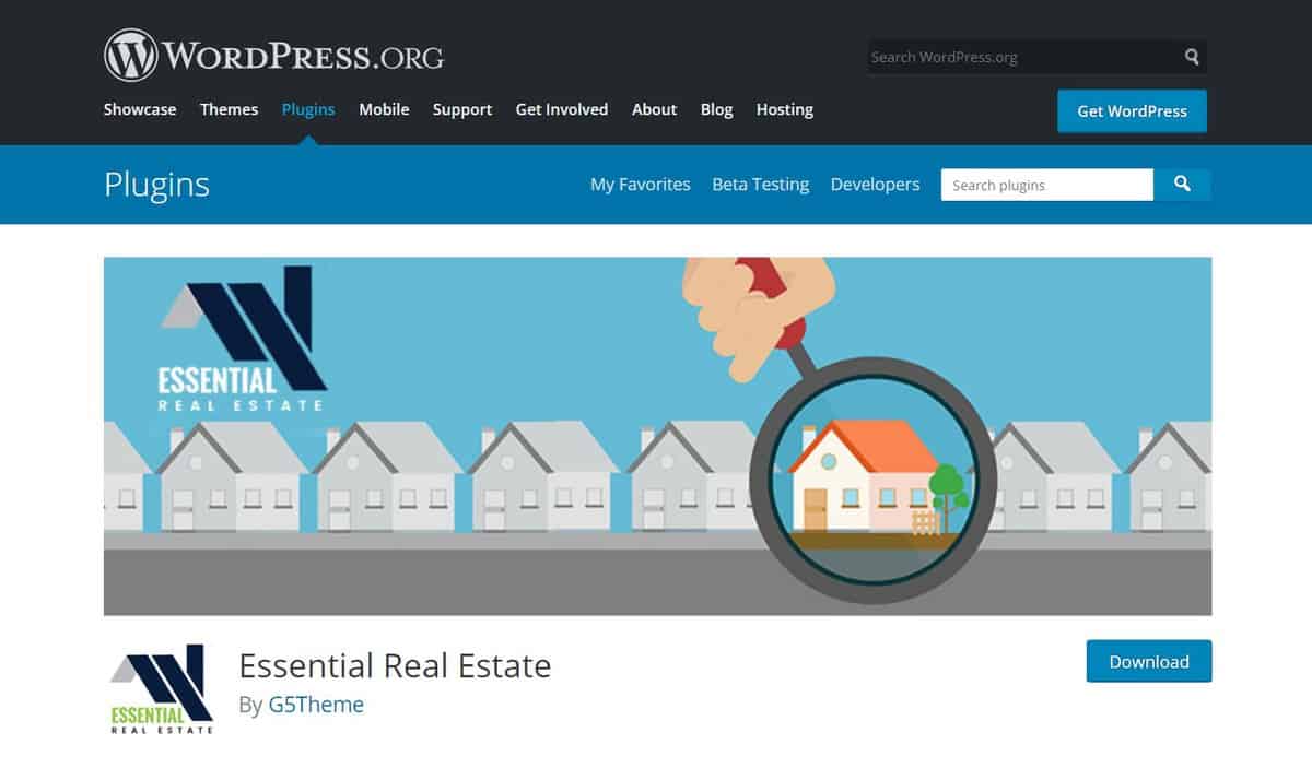 essential real Estate plugin ' s WordPress-sida's WordPress page