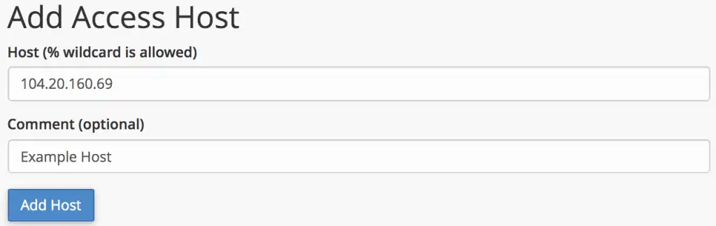 add the host to access database