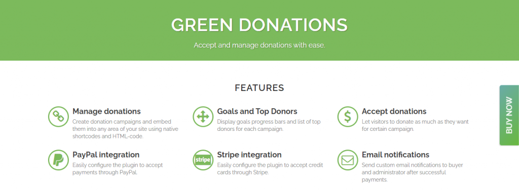 Green Donations WordPress plugin comes equipped with donation progress bars